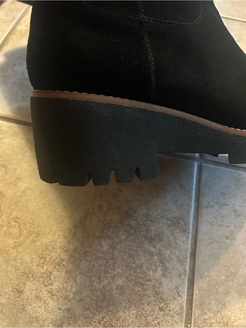 Blondo Deon Black Waterproof Suede Lug Sole Tall Boots